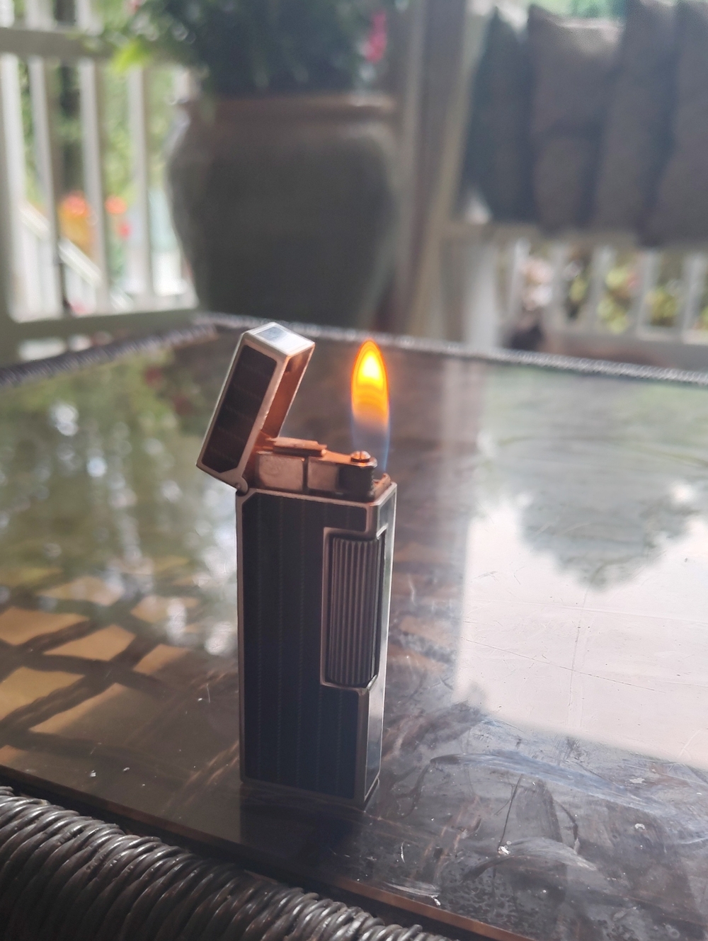 Rare Vintage Pinstripe Silver Dunhill Sold Without Butane.